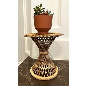 Vintage mini rattan plant stand / doll table — 1 LEFT!